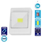 LED Φορητό Φωτιστικό Διακόπτης Τοίχου 3 Watt Μπαταρίας με Μαγνήτη