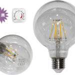 Filament Λάμπα Led Cog Globe Φ95 Ε27 8w Dimmable Θερμό