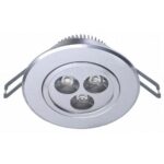 LED downlight 3x1W satin nickel WW warm white 3300K with transfo