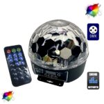 Ασύρματη RGB Disco Μπάλα DMX LED με Χειριστήριο