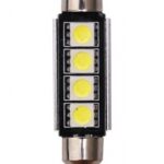 Σωληνωτός LED 41mm Can Bus με 4 SMD 5050 Ψυχρό Λευκό