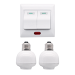 SMART RF Διακόπτης Τηλεχειριστήριο Με 2 Ντουί Ε27 & 2 Κανάλια