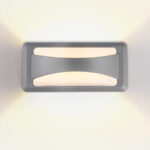 LED Wall Light Grey IP65 12W Θερμό Λευκό