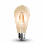 Λάμπα  Ε27 8 Watt Filament Dimmable Θερμό Λευκό Αχλάδι
