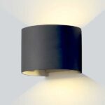 LED Wall Light Μαύρο Body Στρογγυλό 6W Θερμό