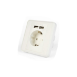 Πρίζα σούκο χωνευτή +2usb  5V 2.4A
