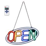Φωτεινή Επιγραφή NEON LED Σήμανσης Animated Ovale OPEN 30W με Διακόπτη On/Off και Ασύρματο Χειριστήριο IR