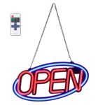 Φωτεινή Επιγραφή NEON LED Σήμανσης Animated Ovale OPEN 30W με Διακόπτη On/Off και Ασύρματο Χειριστήριο IR