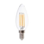 Λάμπα Led Filament E14 Κερί  4 Watt φυσικό Λευκό Διαφανες