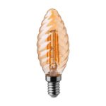 Λάμπα Led Filament E14 Κερί  4 Watt Θερμό Λευκό Twisted Amber