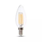 Λάμπα Led Filament E14 Κερί  6 Watt Θερμό Λευκό Διαφανες