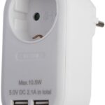 Πρίζα Σούκο με 2 Θύρες USB (total 2.1A) Άσπρο