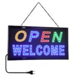 Ταμπέλα LED Σήμανσης OPEN WELCOME με Πρίζα AC 230V Μ48xΠ25xΥ2cm