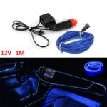 LED Καλώδιο Neon 12V για Εσωτερική Διακόσμηση Αυτοκινήτου 1m Μπλε