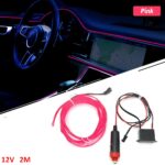 LED Καλώδιο Neon 12V για Εσωτερική Διακόσμηση Αυτοκινήτου 2m Ροζ
