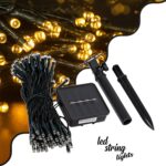 Ηλιακή Διακοσμητική Γιρλάντα 10 Μέτρων με Controller 8 Προγραμμάτων Θερμό Λευκό
