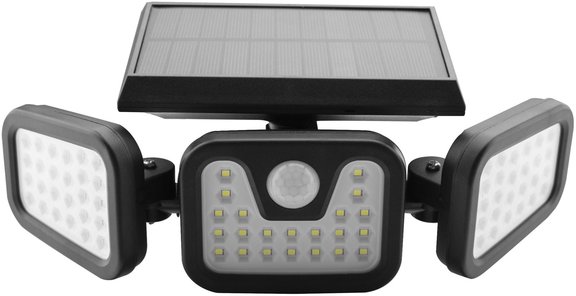 Ηλιακός Προβολέας Τοίχου 15W SMD 3 Κεφαλές  με Ανιχνευτή Κίνησης